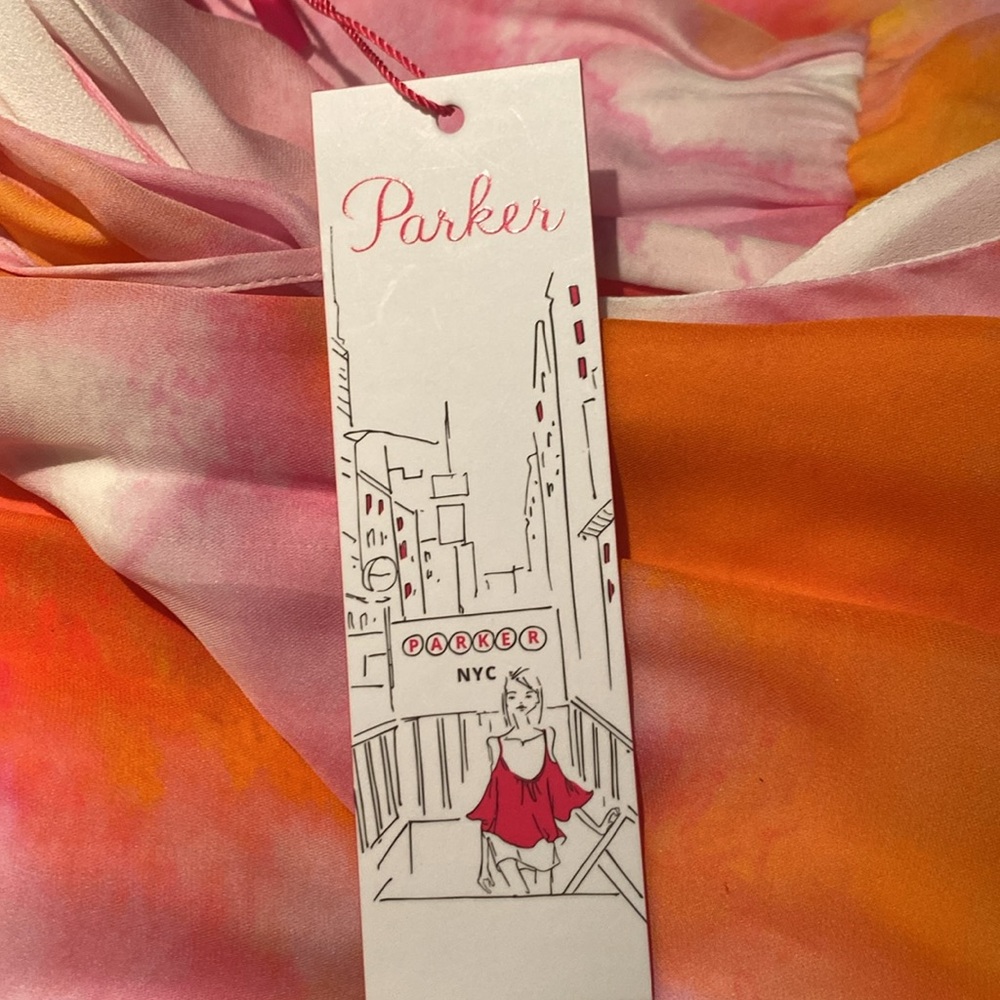 PARKER Keisha Sleeveless Summer Dress in Tie-Dyed Silk Blend - Picture 5 of 11
